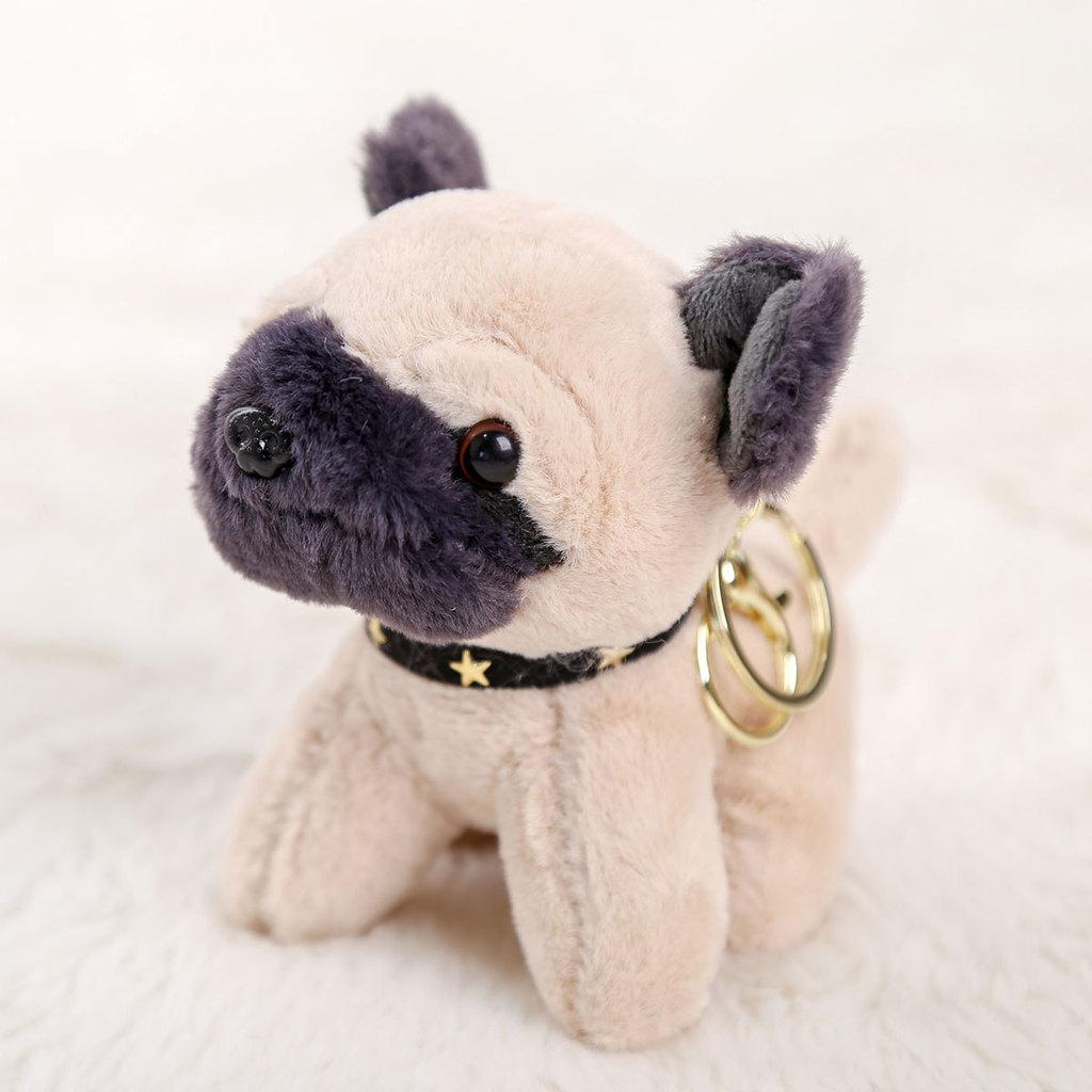 Dog Plush Keychain With Pp Cotton Filling For Bag Decor And Gifts коричневый