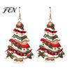 Holiday Party Jewelry Christmas 2D Acrylic Earrings, Colorful Tree Dangle Earrings with Bow Decorative Decor, Lightweight Drop Jewelry, Decorations