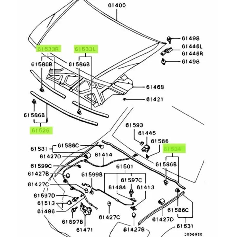 Bonnet Rubber Seal Weatherstrip Molding Strip For Mitsubishi Montero Pajero 3 MK3 V63 V66 V67 V68 V73 V75 V76 V77 V78 2000-2006