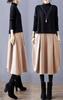 [YUANYUAN] Donking Dress Women's Gathered Dress Winter Dress Knee-Length Spring Autumn Winter Long Sleeve Color Matching Casual Relaxed Stylish Adult