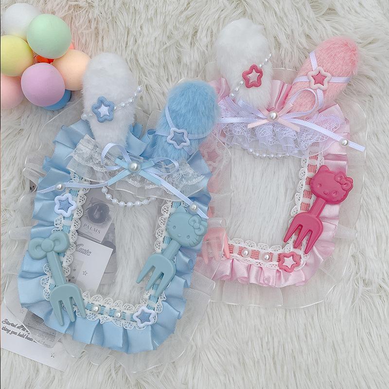 Cute Rabbit PVC Photocard Holders Kawaii Pink Photo Frames for 3 Inch Kpop Idol Anime Character Card Sleeves Wholesales New