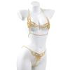Funkelndes Strass-Körper Schmuckset Kristall Bikini BH-Oberteil und Höschen Tanga Körperkette Accessoires für Damen