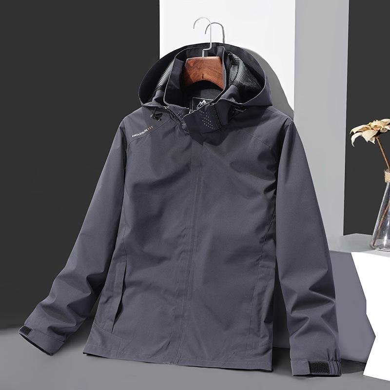 Giacca Primaverile e Autunnale da Uomo Monocolore Outdoor con Cappuccio da Uomo