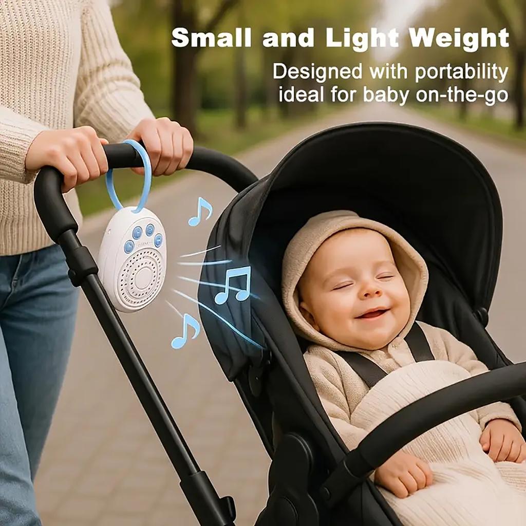 White Noise Machine for Baby Sleep with 20 Soothing Tracks, 4 Sound Types, Portable Sleep Aid for Infants, Rechargeable