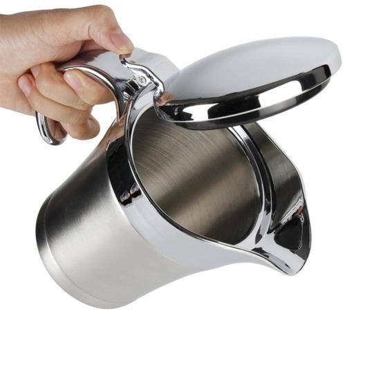 500/750ML Sauce Pot with Lid & Handle Leak-proof Double Insulated Gravy Boat Food Grade Stainless Steel Gravy