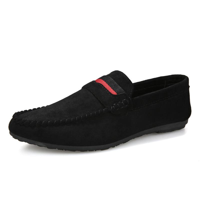 Summer Trendy Shoes Men'S Social Loafers Men'S Social People Lazy Shoes Black One-Pedal Casual Shoes Men