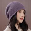 Autumn and Winter Wool Hat Women's New Fashion Rabbit Fur Beret Thermal Ear Protector Knitted Hat