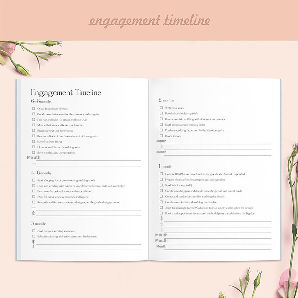 A5 Wedding Planning Notebook with Natural Pages and Hardcover
