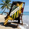 Custom Name Personalized BK Hacken Print Beach Towel, for Trip Camping Beach Party Home Decor, Birthday Gift for Family & Friends