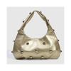 (Gold) NEW Rivet Women's Handbags Soft PU Leather Shoulder Bag Casual Designer Hobos Half Moon Underarm Bags for Women 2025 Tote Clutch