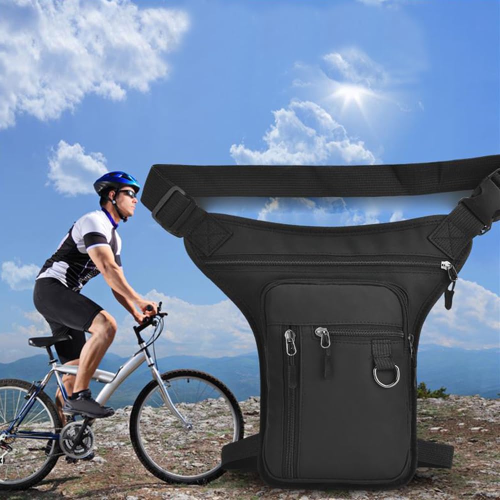 YACHUN Leg Large Adjustable Waist Pouch for Outdoor and Black Men's Bag/Waist Pouch, Capacity, Waterproof, Multifunctional, Size, Work, Travel,