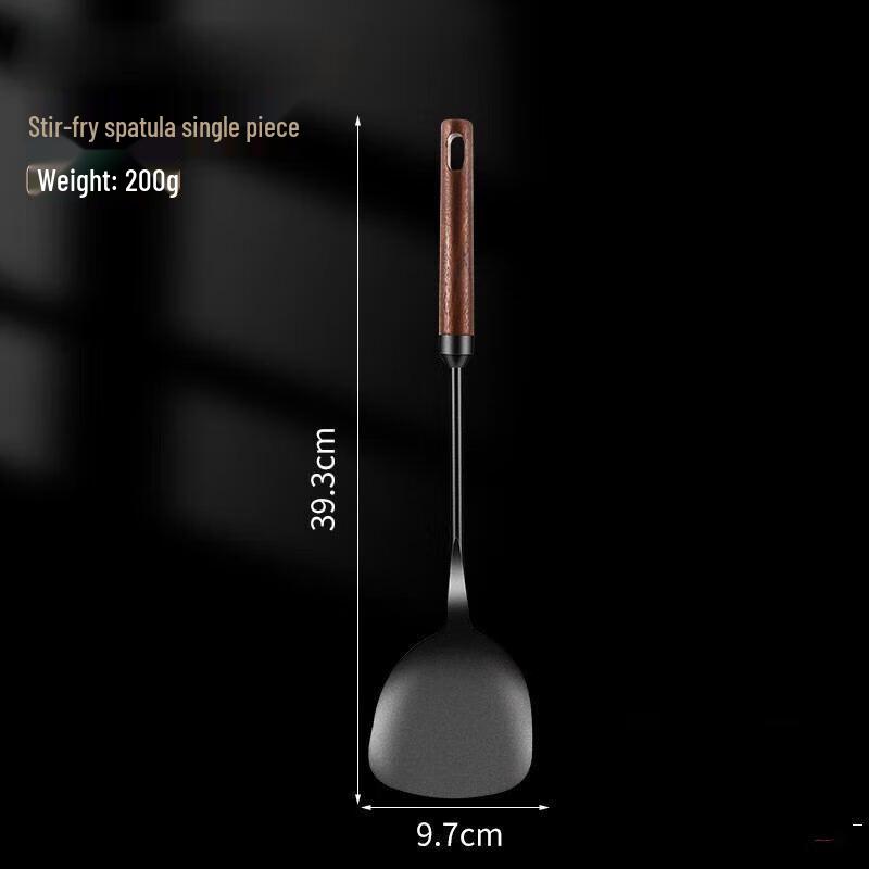 Telssida Wooden Handle Iron Wok Spatula