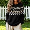 Women's Casual Colorblock Loose Fit Pullover Knit Sweater