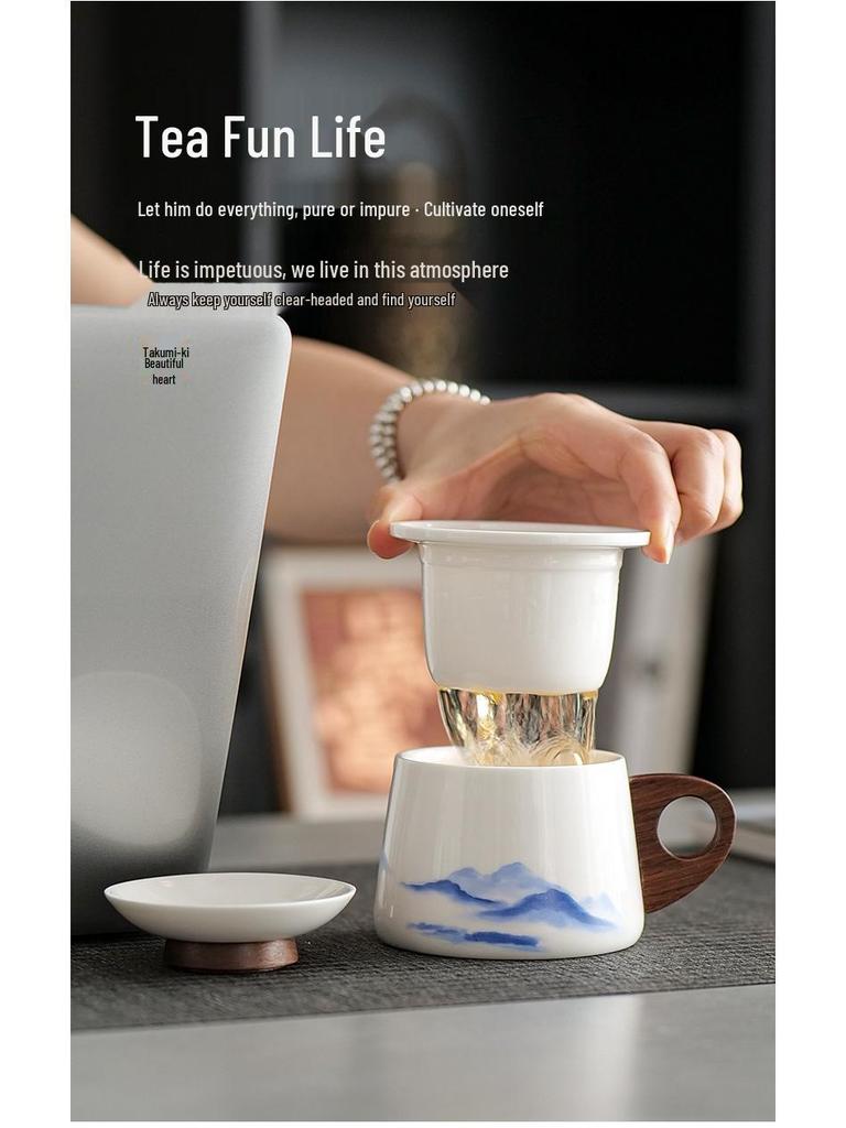 Exquisite Mutton Fat White Porcelain Tea & Coffee Infuser Cup for Home & Office