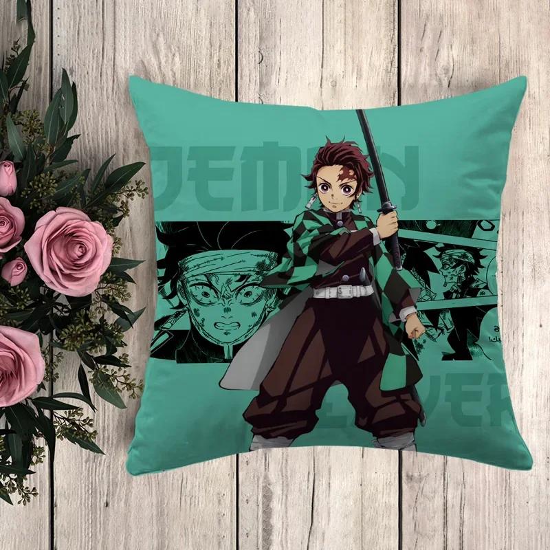 

Pillow Demon Slayer Cushion Cover _ Pillowcase Decorative Pillows for Sofa Pilow Cases Pillowcases Car Decoration Bodyz,(2) 66x66cm
