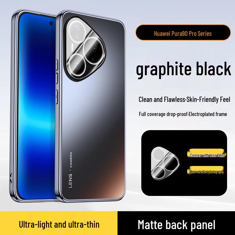 Frosted Electroplated Phone Case with Built-in Lens for Huawei Pura90 Pro/ProMax