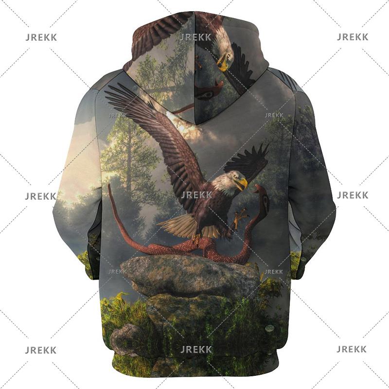 America Eagle Graphic Hoodie Męska odzież 3D Hawk Emblem Printed Nowość w bluzach z kapturem Kobiety Harajuku Fashion y2k Pullover Hooded Hoody