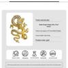 Vielseitige Golddrachen- und Perlenbrosche für Damen und Herren - Stilvolles Anzugmantel-Anstecknadel-Accessoire