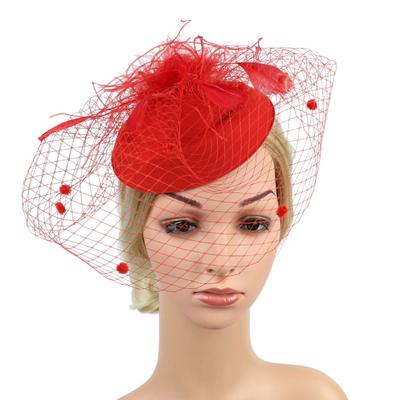 Saç Hoop Tasarım Tatlı Fascinator Şapka El Yapımı Asil Düz Renk Sahte Tüy Örgü Dekor Gelin Başlığı saç aksesuarları