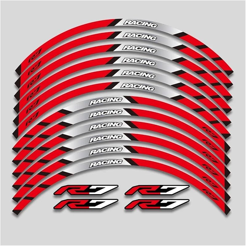 For Y&amaha for YZFR7 YZF R7 2022 2023 Motorcycle Sticker Wheel Reflective Stripe Rim Tire Waterproof Decorative Decals Set Rim Tape Decal(1 Style A