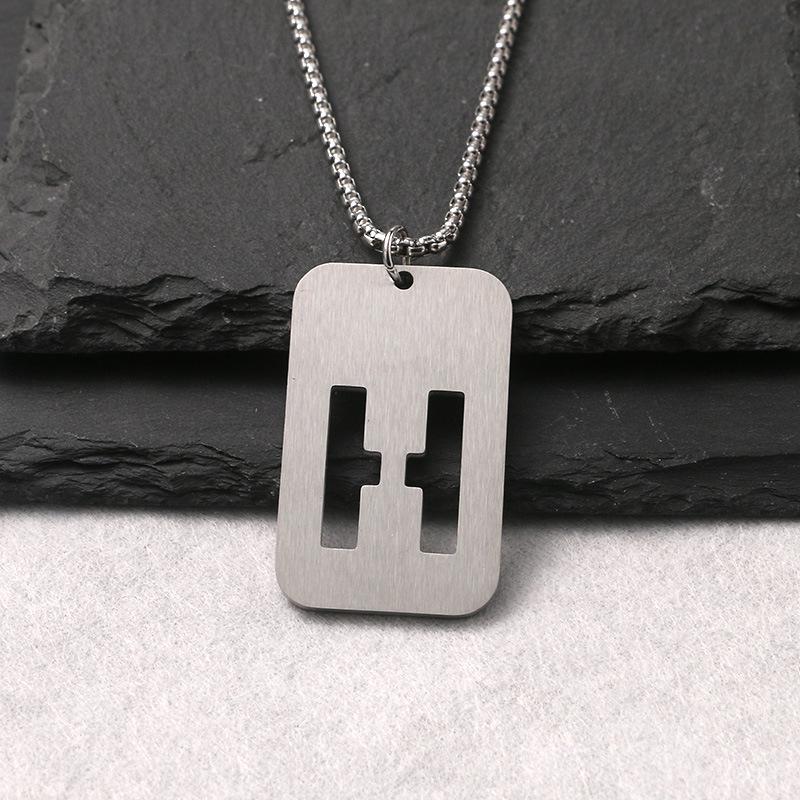 Personalized 2024 Stainless Steel Dog Tag Necklace: Hip Hop Style Long Chain for Couples