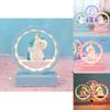 Cute Cartoon Unicorn Led Night Light Music Box Desktop Decor Ornament For Romantic Occasion And Decor