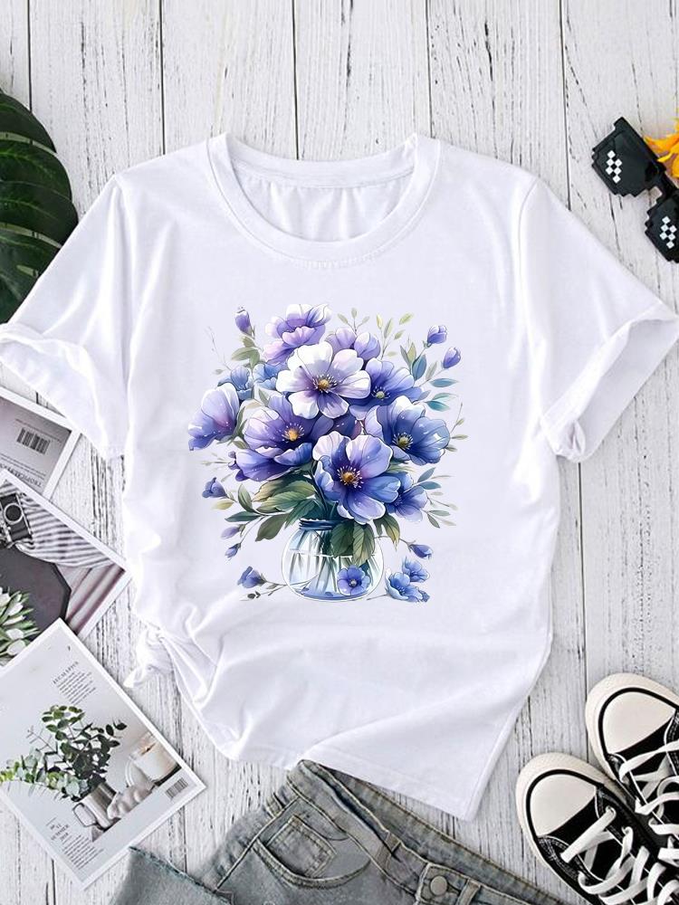 (Asian Size) Trend Love Heart Short Sleeve T-shirts Print O-neck Fashion Female Casual Women's Top T Clothing Graphic Tee