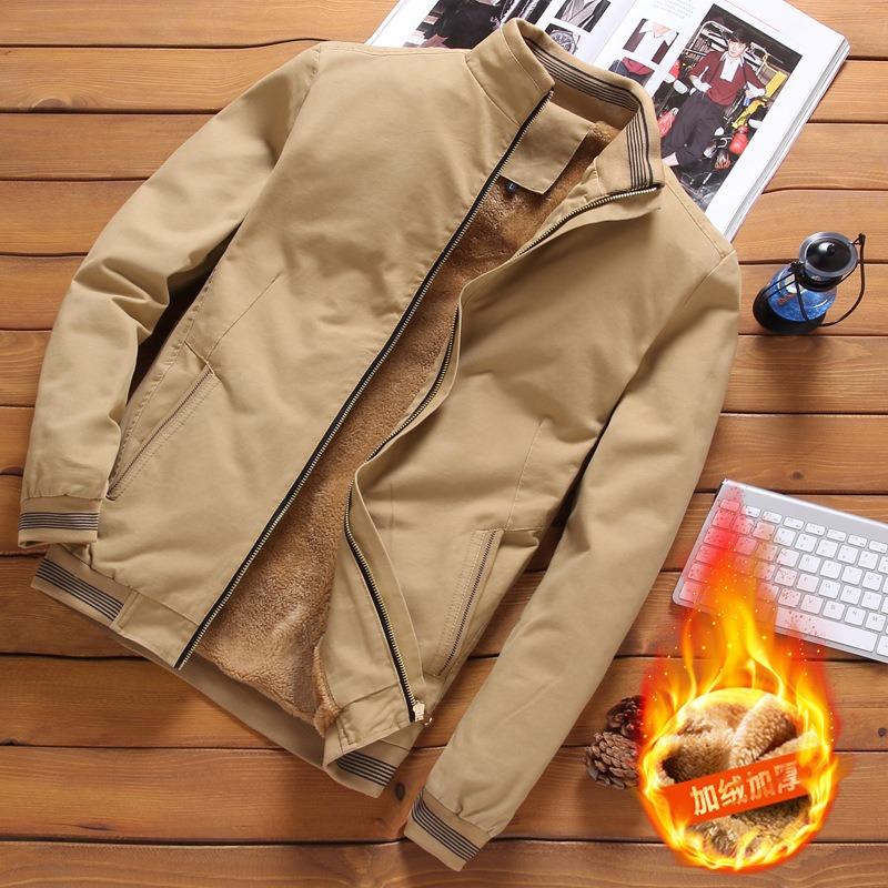 Autumn and Winter Pure Cotton Men's Thermal Jacket Casual Loose Men's Jacket Piled and Thickened Outer Speed