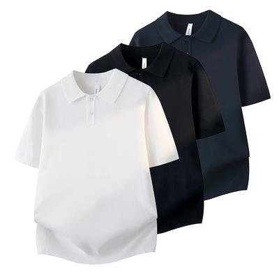 Ice Silk Sweater Short-sleeved POLO Shirt Commuter Short-sleeved Shirt Men's Casual Street Polo Shirt T-shirt