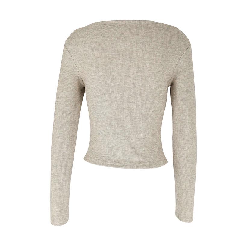 WG128 Autumn/Winter Off-Shoulder Long-Sleeve Solid Color Women's T-Shirt