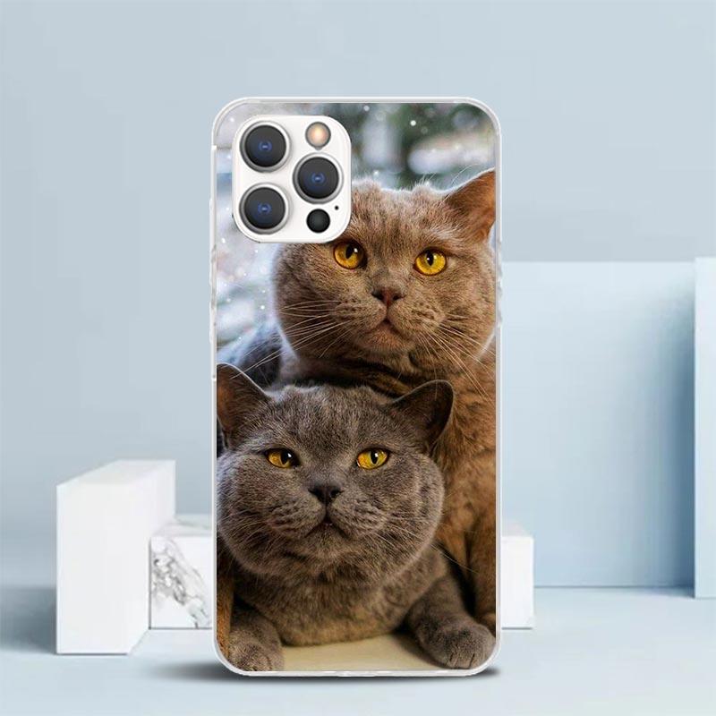 British Shorthair Cat Phone Case For IPhone 16 17 Air 16E 15 14 Plus 13 Mini 12 11 Pro Max 7 8 + SE 2020 Soft TPU Back Cover 16