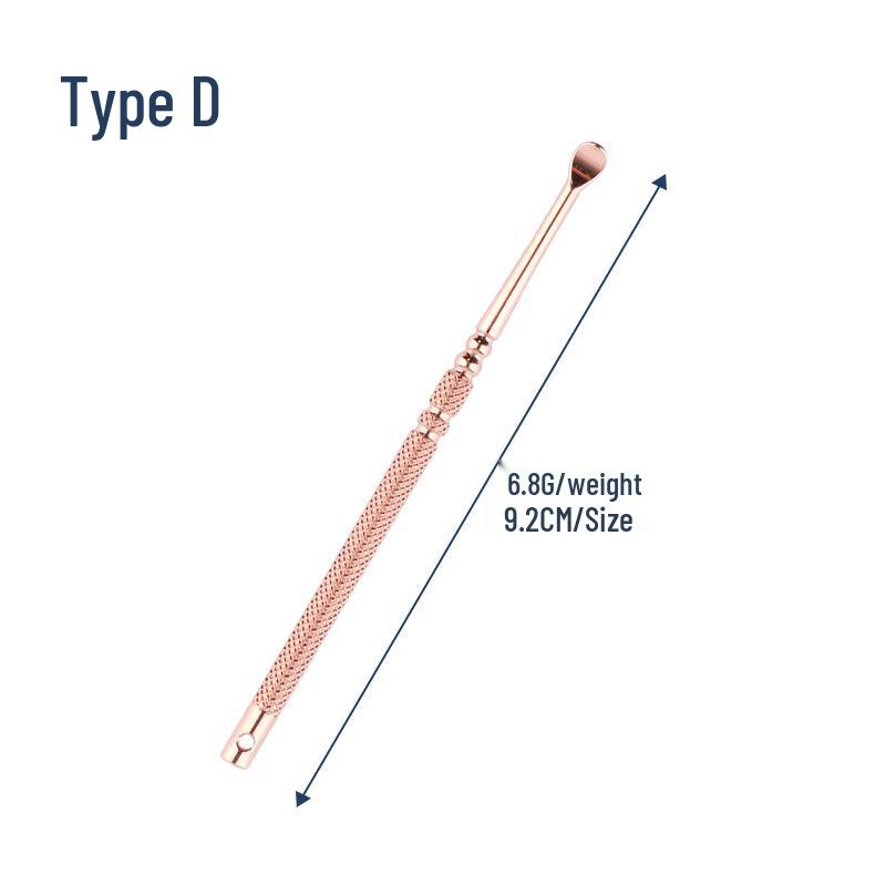 Rose Gold Stainless Steel Double-Ended Spiral Ear Cleaner Tool
