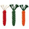 Braided Carrot Dog Toy Safe Cotton Rope Dog Chew Toy Teeth Cleaning Toy for Puppy Teething Interactive Fetch Play