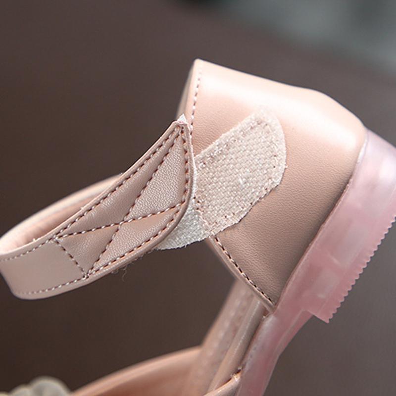 Children Girls Casual Cute Princess Style Pearl Flower Design Fish Mouth Sandals