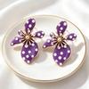Irregular Shap Large Flower Earrings Wedding French Earrings  Fashion Outfit