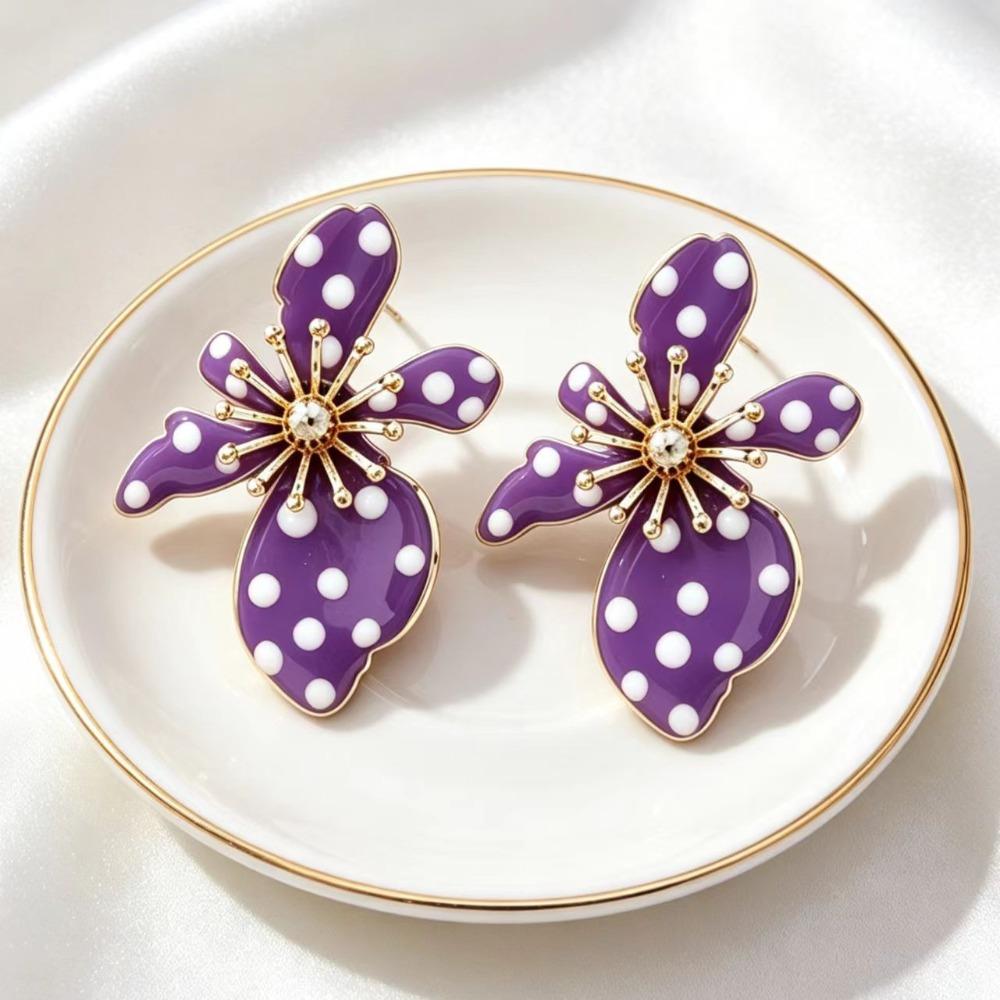 Irregular Shap Large Flower Earrings Wedding French Earrings Fashion Outfit