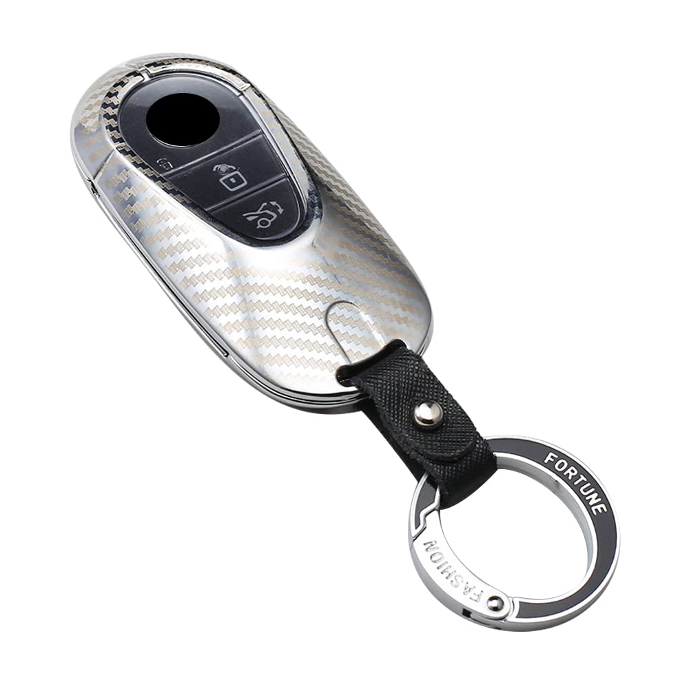 [LETINGFAR] Key Case for Mercedes-Benz Smart Key Case Key Cover Carbon 3 Buttons Dedicated