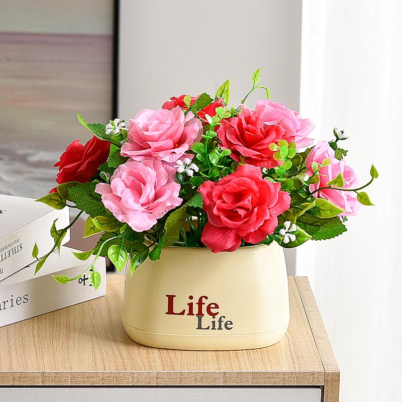 Sunflower Artificial Flower Arrangement - Small Potted Plants & Plastic Bouquets for Living Room and Dining Table Decor