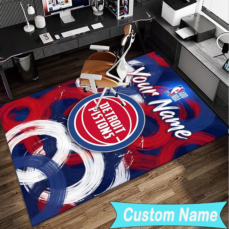 Custom Name Rug Detroit Basketball Art Area Rug Suitable for Indoor And Outdoor,Carpets for Homes, Offices,Living Rooms,Home Decor,Christmas Gift