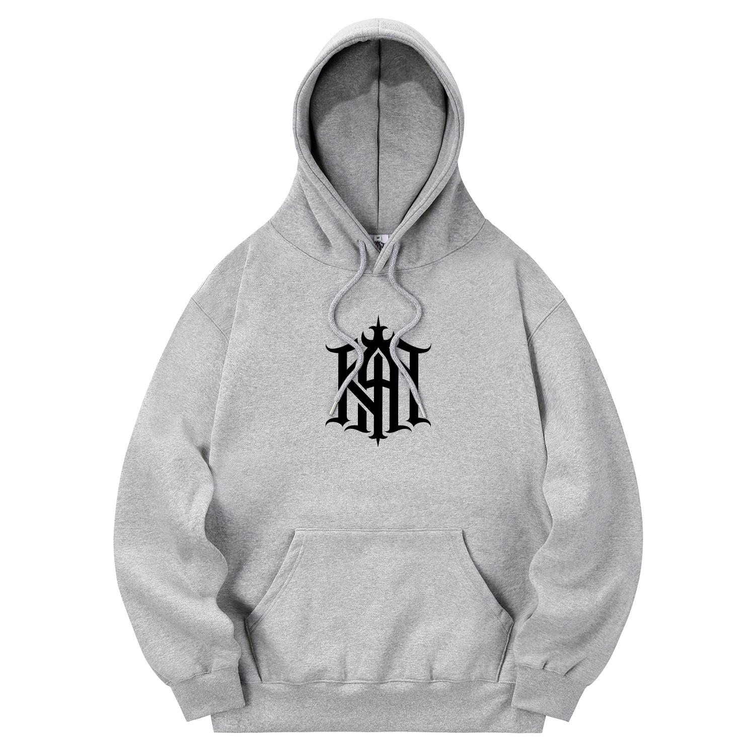 Khan 6312 Khg0002 Khan Symbol Fleece-Lined Hoodie - Gray L