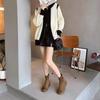 Fashion Retro Style Khaki Booties Height Increasing Autumn Ankle Boots for Women Hot Y2k Chic and Elegant Goth New In Woman Short Shoes