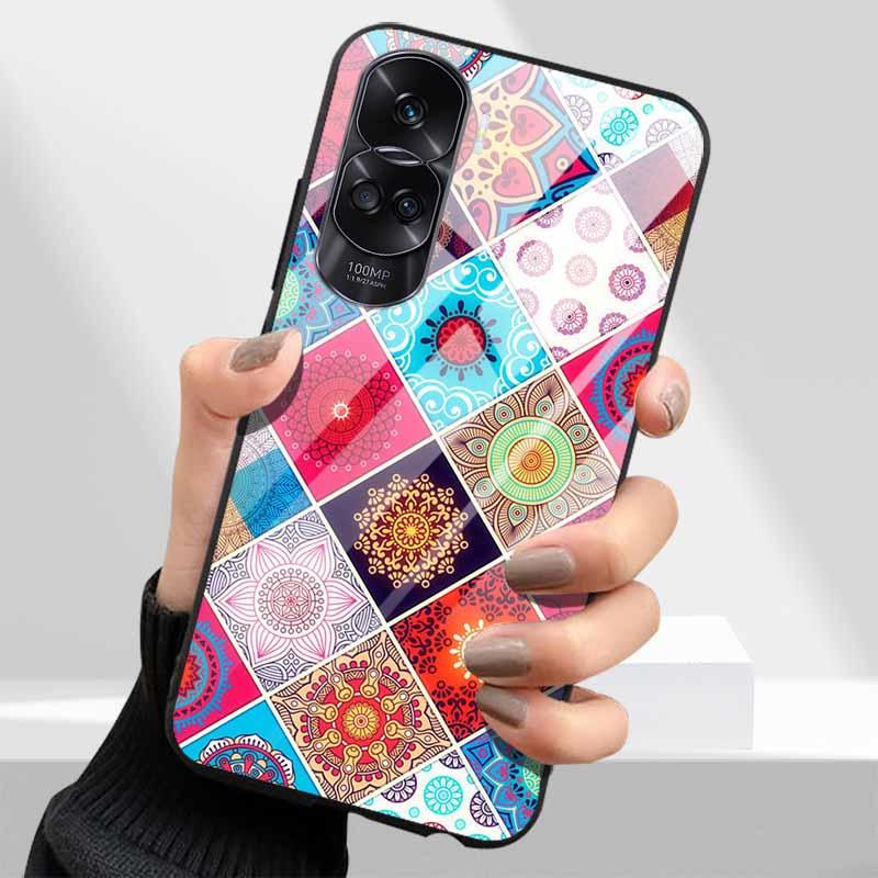 Tempered Glass Hard Cover For Honor 90 Lite 5G Case Lovely Marble Funda Coque For Honor 90 Pro Honor90 90Lite 90Pro Phone Shells