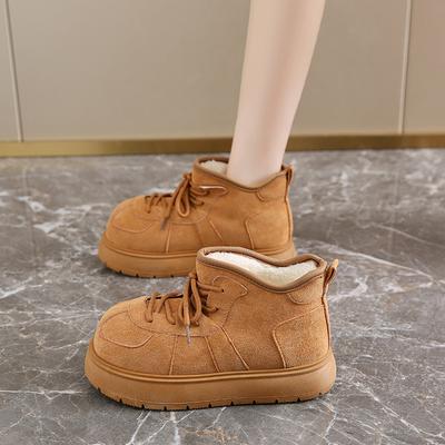 Outdoor Casual Versatile Platform Snow Boots Women's Winter Velvet Thickened New Mid-tube Cotton Shoes