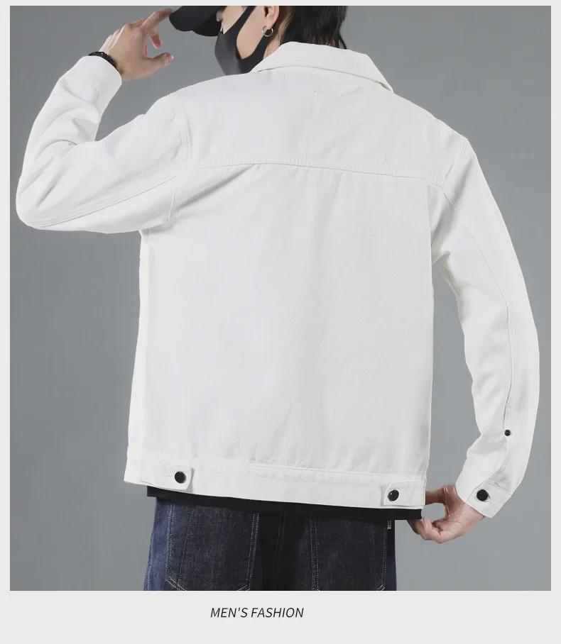 Men's Black Denim Jacket - Casual Workwear for Spring & Autumn