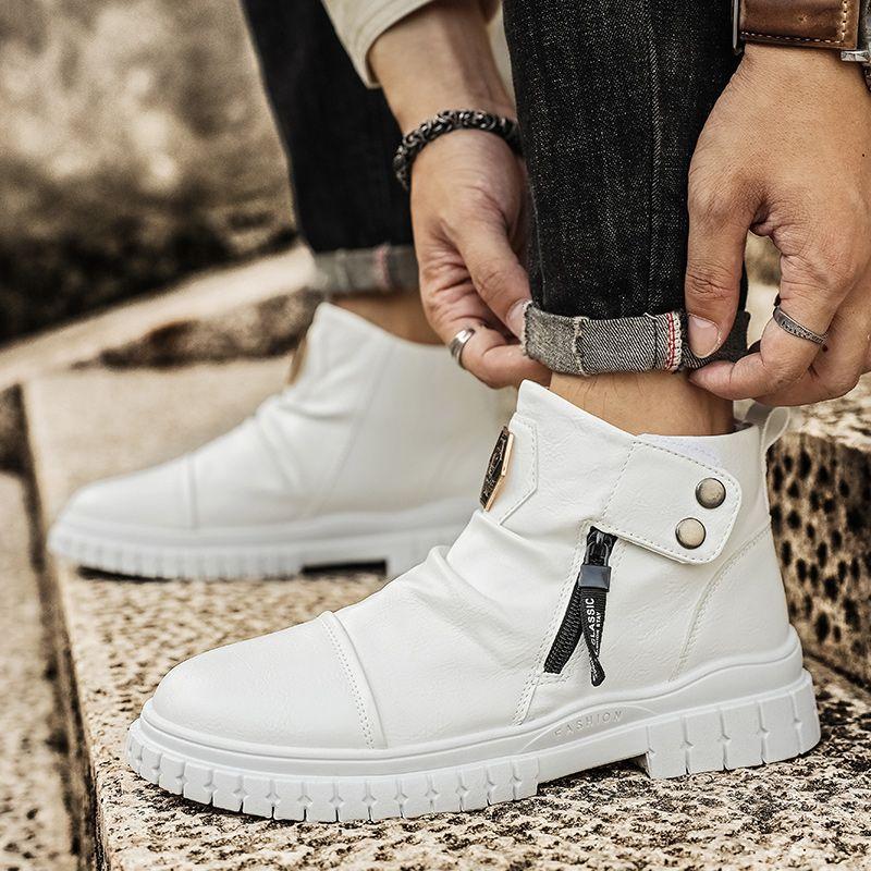 Man Shoes Trendy High Cut New Boots for Men Designer Size 44 Footwear Casual Non Slip Quality Offers Y2k Low Price Fashion