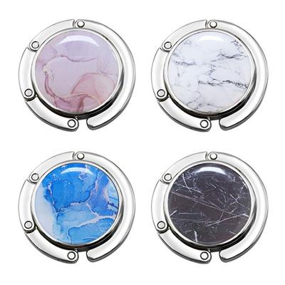 1Pc Round Folding Table Edge Hook Vintage Foldable Purse Bag Hanger Handbag Hook Holder Portable Table Organizer For Home Office