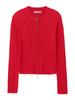 Vegan Tiger Two-Way Zip-Up Cardigan_Red