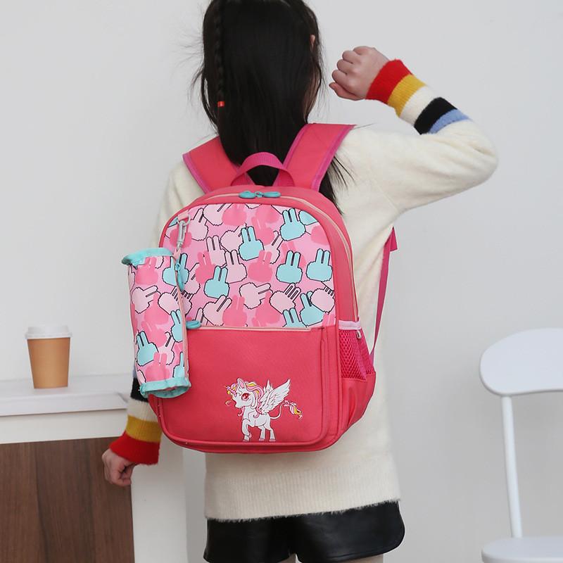 Fashionable Large Capacity Canvas Cartoon Backpack For Elementary School Kids Unisex