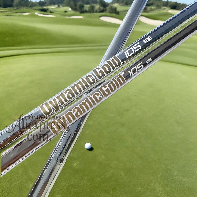 Golf Shafts Gold Steel Shafts 0.355 Size tapered Shaft 105 S200 or R300 Flex Irons Golf Clubs Shafts R300 1pcs