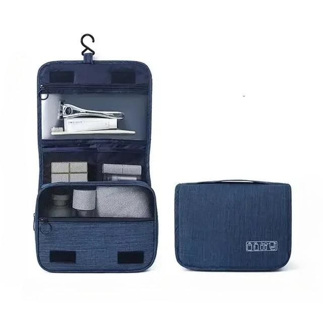 Waterproof Hanging Toiletry Bag for Men, Travel Cosmetic Organizer with Separate Compartment, Portable Shaving Wash Pouch